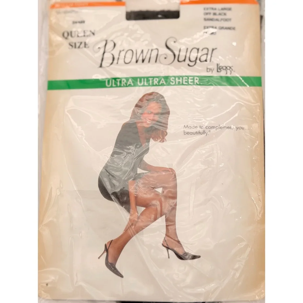 Brown Sugar by Leggs Ultra Ultra Sheer Pantyhose 2pk Off Black Queen XL 04468